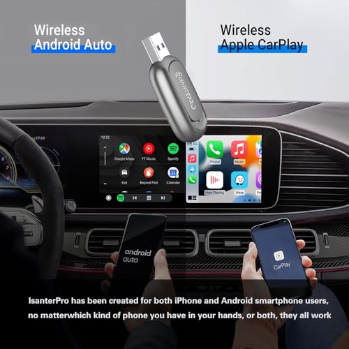 2-in-1 Wireless CarPlay Adapter & Android Auto for Apple iPhone, 2026 Upgrade Mini Bluetooth Dongle Convert Wired to Wireless, Plug & Play, USB A & Type C for 2016+ Cars, iOS 10+,Android 11+