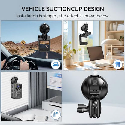 Body Camera Car Suction Cup Holder, Dash Cam Holder for Cars 360° Adjustable Adhere Tightly to the Windshield (Only for Z5 Model)