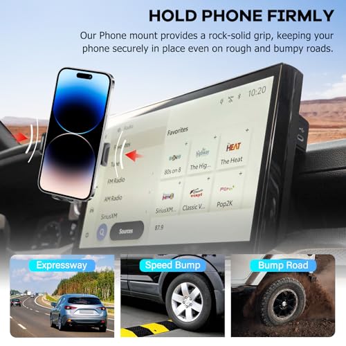 Car Phone Holder Fit for Toyota Tacoma 2024 2025/4Runner 2025 Accessories Fit 14-inch Screen, Dashboard Organizer with Cell Phone Mount Automobile Cradles Hands-Free 360 Degree Rotation - size: 24-25 Toyota Tacoma / 25 Toyota 4Runner