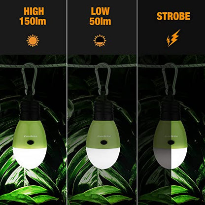 EverBrite Rechargeable Camping Light, 3 Modes with Clip Hook, Green - color: Green