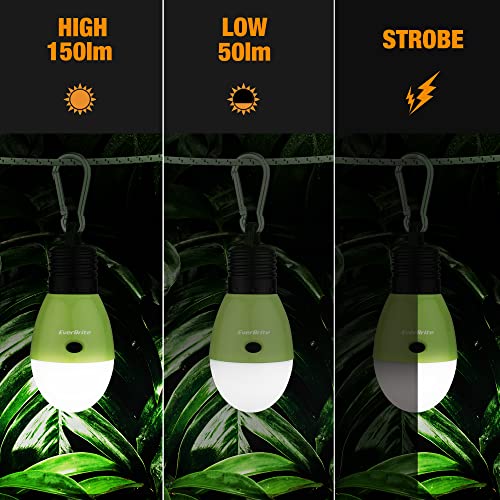 EverBrite Rechargeable Camping Lights 3 Pack, 3 Light Modes with Clip Hook - color: Multicolor