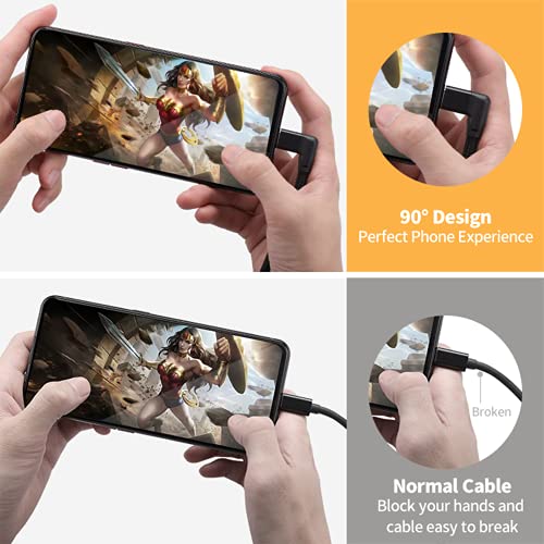 Right Angle USB C Extension Cable 0.6FT 2Pack, USB-C 3.2 Male to Female - color: BLACK, size: 0.6FT(2PACK)