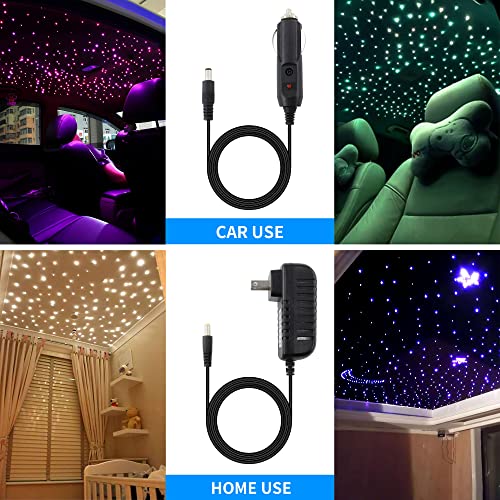ATOKEE 16W Sound Activated Starlight Headliner Kit Mixed 450pcs 9.8ft - size: 450pcs of (0.03in+0.04in+0.06in)*9.8ft