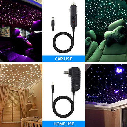 ATOKEE 16W Sound Activated Starlight Headliner Kit Mixed 450pcs 9.8ft - size: 450pcs of (0.03in+0.04in+0.06in)*9.8ft