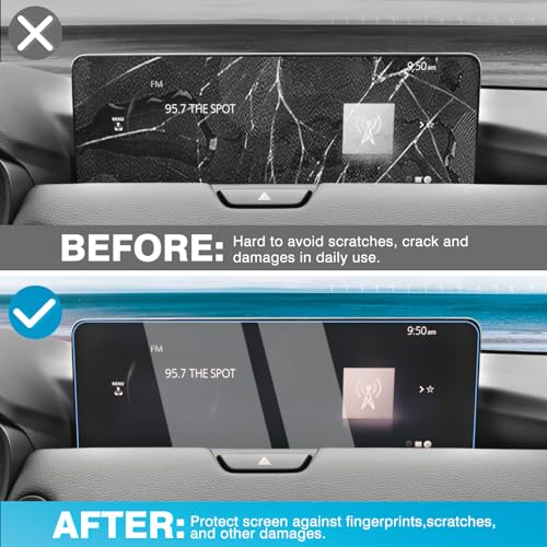 Karltys [Upgrade Screen Protector for 2024 2025 Mazda CX-90/ CX-70 [No Glare & Fingerprint](No Buttons) 12.3-Inch Accessories Touchscreen Tempered Glass - size: 2024 2025 Mazda CX-90/ CX-70