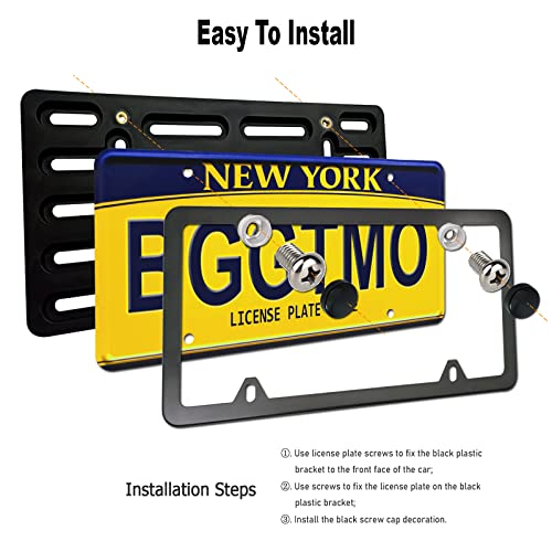 BGGTMO Front License Plate Mounting Kit- License Plate Bracket Holder - color: With Thin Edge Frame
