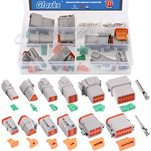 Glarks 6 Sets 2 3 4 6 8 12 Pin Sealed Gray Male and Female Auto Waterproof Electrical Wire Connector Plug 22-16AWG Connector for Motorcycle, Scooter, Car, Truck, Boats - size: 2 3 4 6 8 12 Pin