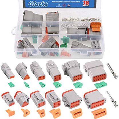 Glarks 6 Sets 2 3 4 6 8 12 Pin Sealed Gray Male and Female Auto Waterproof Electrical Wire Connector Plug 22-16AWG Connector for Motorcycle, Scooter, Car, Truck, Boats - size: 2 3 4 6 8 12 Pin