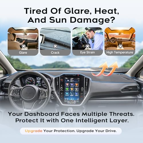 Sunsdrew Upgraded Gray Dash Cover for 2024-2026 Subaru Crosstrek Accessories,Custom Fit Dashboard Cover Mat Anti-Glare UV Protector Non-Slip - size: 24+Crosstrek Dash Cover(Gray)