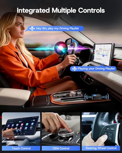 2026 Upgrade Wireless CarPlay Adapter/Android Auto Wireless Adapter, Plug & Play Fast Connection, One-Tap Disconnect, Wi-Fi 6 & Bluetooth 5.4, Support USB A/Type C, Mini Design- Carbon Black