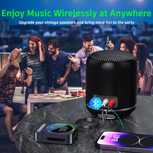 Bluetooth Aux Adapter, SONRU Bluetooth 5.3 Receiver for Car, Wireless Audio Receiver for Car/Home Stereo/Wired Headphones/Speaker, Dual AUX Outputs, RCA AUX 3.5mm - color: Silver
