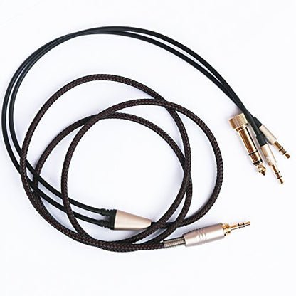 Replacement Audio Upgrade Cable Compatible with Hifiman Sundara, Ananda, Arya, HE400SE, Edition XS, HE4XX Headphones 3.5mm/6.35mm to Dual 3.5mm end 3meters/9.9ft - size: with Dual 3.5mm male