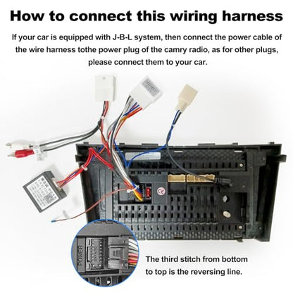 Car Head Unit Wire Hareness for Toyọta Caṃry Corọlla RAV4̣ 4Ruṇner Tacọma, Fit Toyọta Car Stereo Radio Power Cable USB CANBUS Decoder Adapter Support J-B-L Amplifier SWC