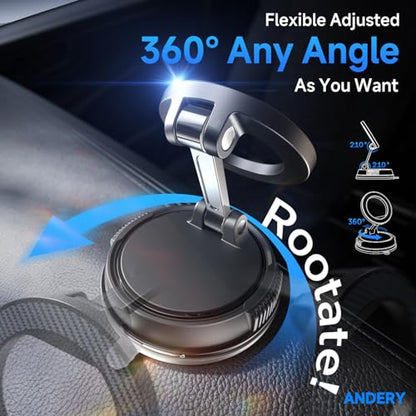 ANDERY Car Phone Holder for Magsafe [78+LBS Strongest Suction & 2400gf Strongest Magnetic] 360° Adjustable Car Phone Mount, Phone Holders for Your Car for iPhone 17-12 Pro Max Plus Air, Carbon Fiber - color: Carbon Fiber