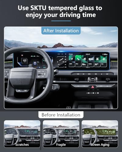SKTU for 2027 Kia Telluride Screen Protector for 2027+ Kia Telluride (S/EX/X-Line EX/SX/X-Line SX/SX Prestige/X-Line Prestige/X-Pro SX Prestige) Integrated Screen Kia Telluride 2027 Accessories Screen Protective Film Tempered Glass [9H Hardness, Ultra HD,