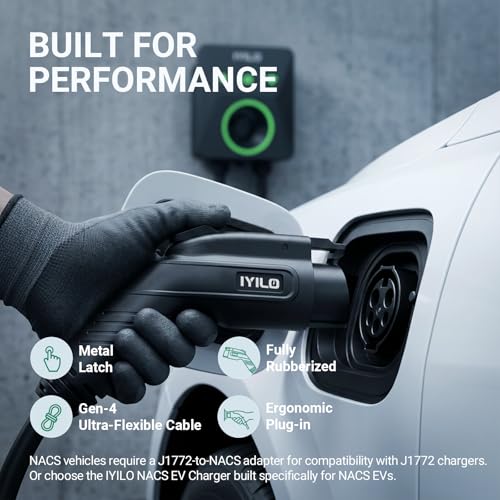 Level 2 EV Charger, 40Amp/9.6KW/240V, NEMA 14-50P, Wi-Fi(2.4 GHz) - color: Gray