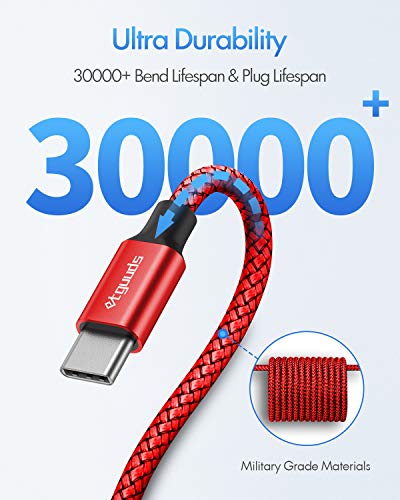 etguuds USB C to USB C Cable 6.6ft, 2-Pack 60W C to C Cable Fast Charging - color: Red, size: 6.6ft