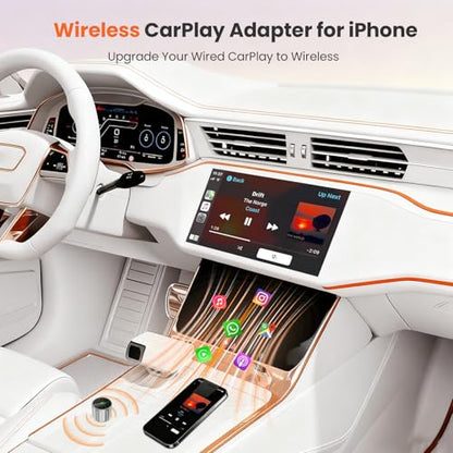 Wireless CarPlay Adapter for iPhone - Plug and Play, Converts Wired to Wireless, Stable Connection Without Delay, Compatible with iOS 10+ & 800+ Car Models, Not for Android 2025 (Silver) - color: silver