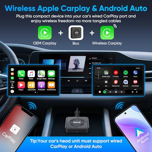 Upgraded Wireless CarPlay Adapter,Support Netflix YouTube, Plug & Play - style: with WIFI