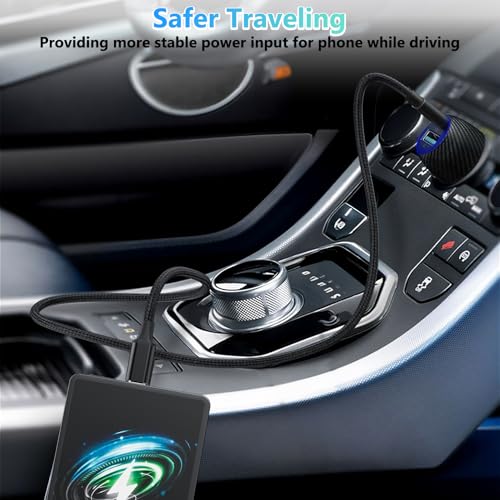 Short USB C to Mini USB Cable 0.25M, Braided USB-C to Mini-B 5-Pin Cord, OTG Charging Sync Data for PC Hero 3+, PS3 Controller, MP3/4, Dash Cam, GPS Receiver, and More Devices - size: 0.8FT
