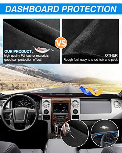 CARTIST Dash Cover Compatible with Ford F-150 F150 Pickup 2009-2014 Accessories Dashboard Cover Mat Non-Slip Pad Carpet Sunshield Protector (with Light Sensor) - size: Ford F-150 F150 Pickup 2009-2014