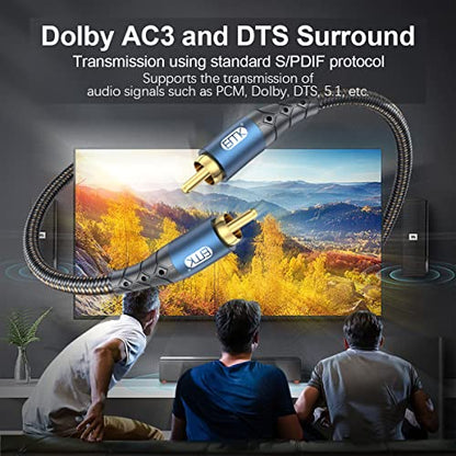 EMK Subwoofer Cable RCA to RCA Audio Cable 24K Gold-Plated Nylon Braided Double Shielded Digital Analogue Supports Amplifiers,Home Theater,Hi-Fi Systems,Subwoofer(3.3ft/1m) - size: 3.3ft/1m, style: RCA to RCA