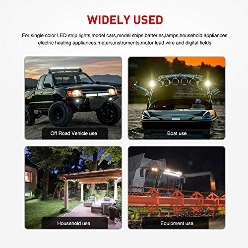 Nilight 2PCS 16 AWG 10 Feet Wiring Harness Extension Kit for LED Work Light Bar Led Pods Off Road Lights Driving Fog Light Boat Lighting, 2 Years Warranty,black - size: 16AWG -10FT 2Pcs