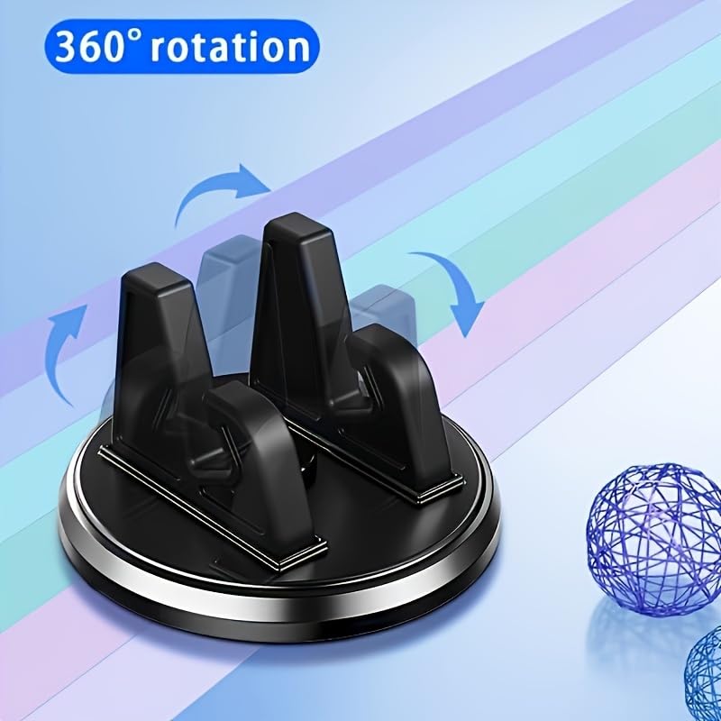 Universal 360° Rotating Car Phone Mount, ABS Anti-Slip Adjustable Dashboard Holder, Stable Cell Phone Stand for GPS Navigation, Compatible with All Car Models