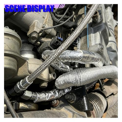 6mm 1/4" Self-Closed Aluminized Heat Shield Sleeve, Aluminum Foil High Temp Heat Wrap Protector, Side Entry Fire Sleeve for Cables, Hoses, Wire Harnesses, Automotive (6MM) - size: 6MM
