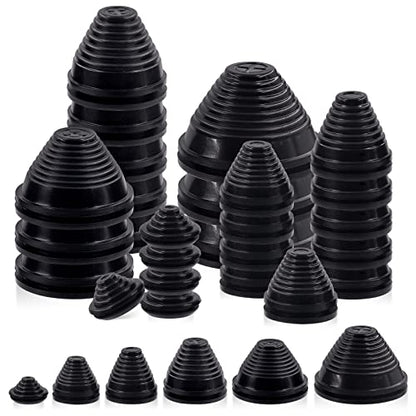 Glarks 26Pcs 6 Sizes Rubber Grommets Assortment Kit, 25mm/30mm/35mm/40mm/50mm/60mm Drill Hole Grommets Wire Protection Firewall Hole Plug for Wire, Plug, Plumbing