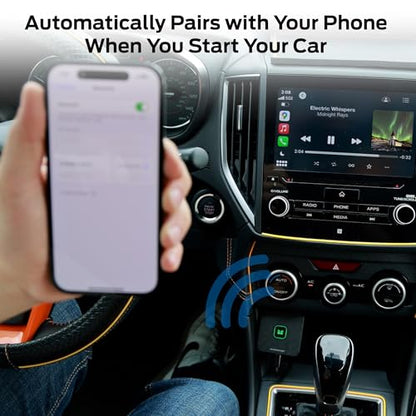 Monster Wireless CarPlay Adapter, Wireless Android Auto Adapter, Convert Wired to Wireless CarPlay & Android Auto, Compact Dongle for Factory Wired CarPlay Cars, USB-C & USB-A Cables Included
