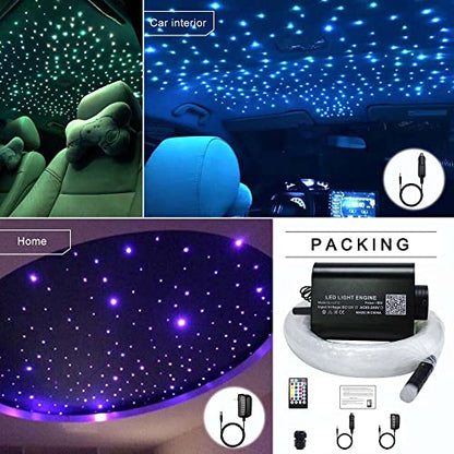 AZIMOM LED Bluetooth 16W RGBW Fiber Optic Light Star Ceiling Kits 150pcs 0.03in 6.5ft Sensor Music Mode Remote/APP Control Car Use Home Headliner Lighting Decoration - size: 150pcs*0.03in*6.5ft