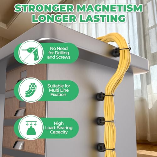 Magnetic Zip Tie Mount, 25LBS Strong Magnetic Wire Holder, Multipurpose Magnet Zip Tie Mount, Waterproof Magnet Cable Tie Holders for Home Office Marine Automotive Electrical Wiring Management - color: 10 Pack