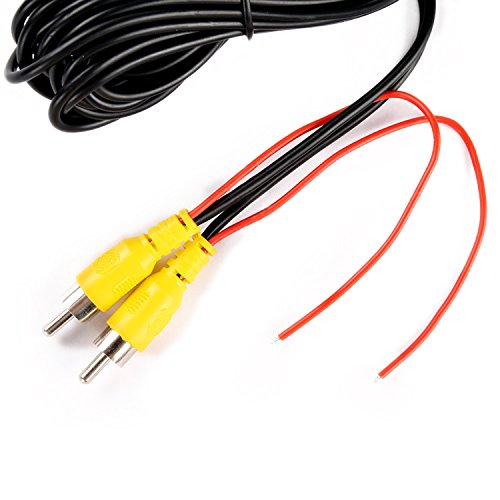 DALLUX Backup Camera RCA Video Cable,CAR Reverse Rear View Parking Camera Video Cable with DC Power Cable & RCA Connector, DC Power Adapter, Cable Clip (33FT/10 Meters) - size: RCAC01/33ft