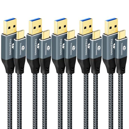 USB A to USB C Cable 6.6FT 5Pack, USB 3.1 USB 3.2 Gen2 10Gbps Data Transfer Cord for Samsung Galaxy/iPhone 15/MacBook Pro/iPad Pro - size: 6.6FT, style: 5 PACK USB A-C