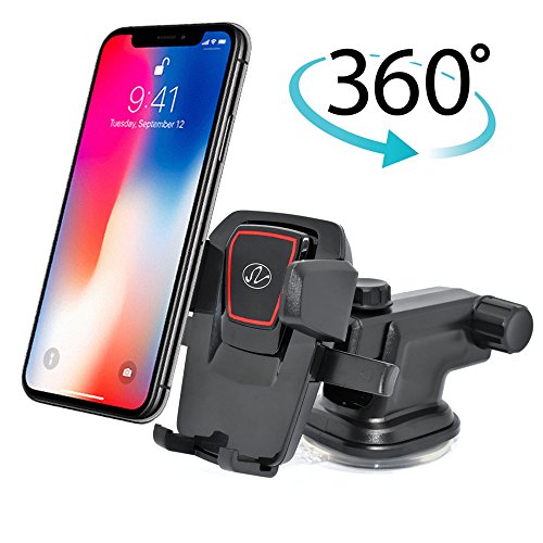 NEM Universal Car Phone Mount Holder – Adjustable Cradle for Windshield & Dashboard, Anti-Slip Base, Compatible with iPhone, Samsung Galaxy, Android Phones & Most Smartphones