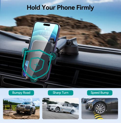 DOLYOFG Car Phone Holder Mount, [Military-Grade Suction & Super Sturdy Base] 3 in 1 Universal Phone Mount for Car Dashboard Windshield Air Vent Dash Pad Car Mount for iPhone Android Smartphone - style: 3 in 1