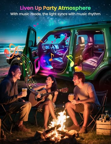 Car LED Lights Interior,RGB Interior Car Lights with App Control&Music Sync - color: RGBIC-48SMD
