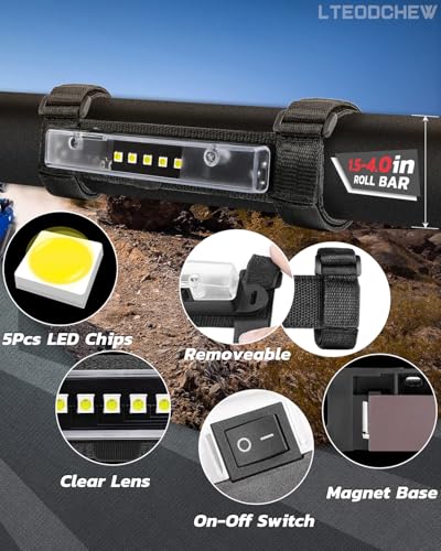 UTV Interior Dome Light with Switch, Universal Roll Bar Mount LED Light - color: White