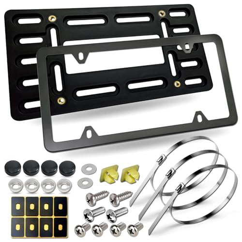 BGGTMO Front License Plate Mounting Kit- License Plate Bracket Holder - color: With Thin Edge Frame