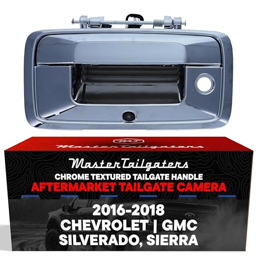 Master Tailgaters Chrome Tailgate Handle with Backup Camera Replacement for Chevrolet Silverado/GMC Sierra (2016-2018) | IP68 Waterproof | Parking Grid Lines Available | Easy to Install - color: Chrome, size: 2016-2018 Chevrolet Silverado / GMC Sierra