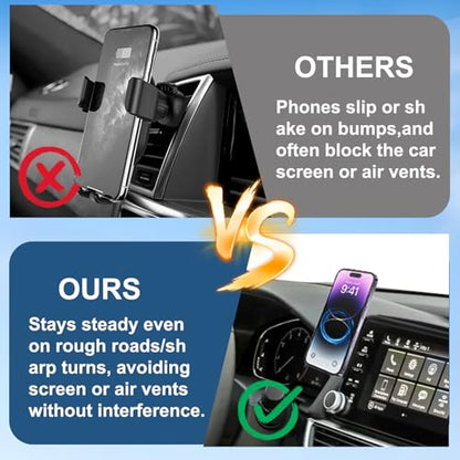 Car Phone Holder Compatible with Honda Accord 2018-2022 8-inch Screen Fixed Clip, Magnet Cell Phone Mount Compatible with MagSafe, Hand-Free 360° Rotation Phone Automobile Cradles Not Affect Air Vent - size: 18-22 Honda Accord