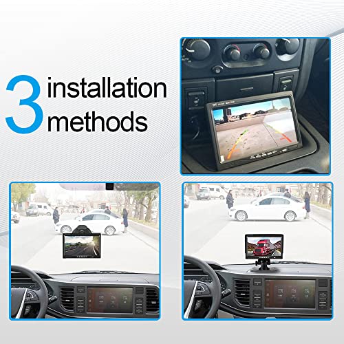 Hikity 7'' Vehicle Backup Camera Monitor Only Quad Split LCD Display Screen - size: 7 Inch+Car Charger