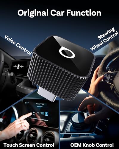 OTTOCAST Mini Cube 3.0 USB C Wireless CarPlay & Android Auto Adapter 2026– Plug & Play, Fast Auto-Reconnect (Black) - color: Black, size: USB C