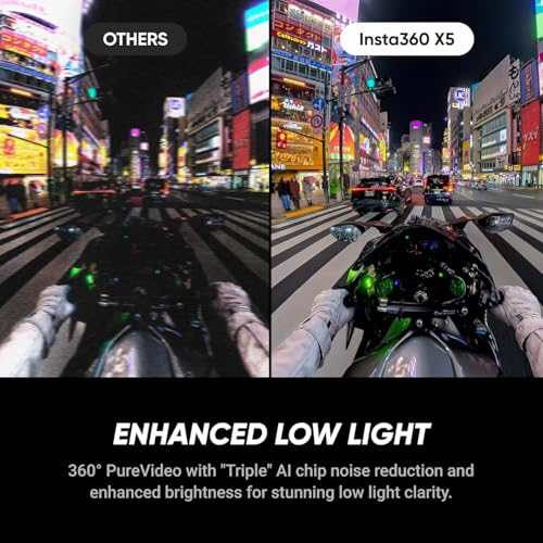 Insta360 X5 Motorcycle Bundle with 1TB Card-8K Waterproof 360 Action Camera with 1/1.28" 48MP Sensors, 8K 360 HDR Video, 72MP|Bundle Includes Motorcycle Bundle, Selfie Stick, Lens Cap - style: 1TB