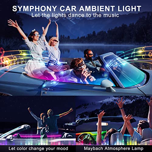 Acrylic Interior Car LED Strip Light with Wireless APP, RGB 6 in 1 with 175 inches 593 LEDs Fiber Optic Ambient Lighting Kits, 16 Million Colors Sound Active Function Car Neon Lights - size: RGB Kit - 6 in 1