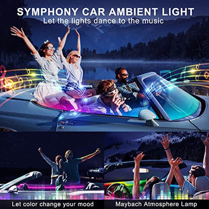 Acrylic Interior Car LED Strip Light with Wireless APP, RGB 6 in 1 with 175 inches 593 LEDs Fiber Optic Ambient Lighting Kits, 16 Million Colors Sound Active Function Car Neon Lights - size: RGB Kit - 6 in 1