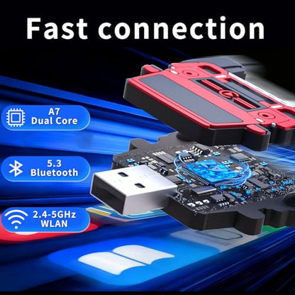 Wireless CarPlay Adapter for iPhone - for Daily Commute & Road Trip, No App Needed, Plug & Play Convert Wired to Wireless, Ultra-Compact 4x4 SUV Design with Low Latency -Red - color: Red