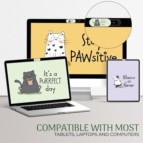 MESMOS Webcam Cover Slide, Cat Lovers Gifts for Women, Cat Lover Themed Thing, Mom Gifts for Women, Laptop Camera Cover Slide Cute (Large) - size: Large