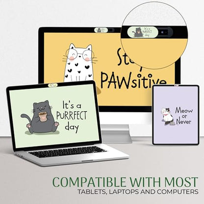 MESMOS Webcam Cover Slide, Cat Lovers Gifts for Women, Cat Lover Themed Thing, Mom Gifts for Women, Laptop Camera Cover Slide Cute (Large) - size: Large